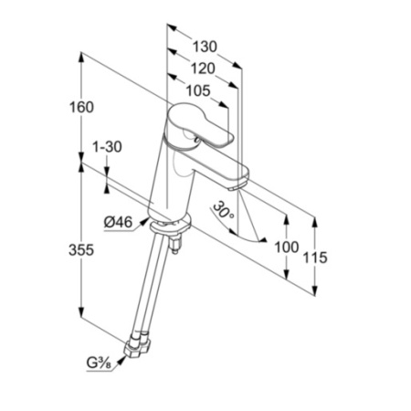 Смеситель для раковины Kludi PURE&EASY 372920565 хром