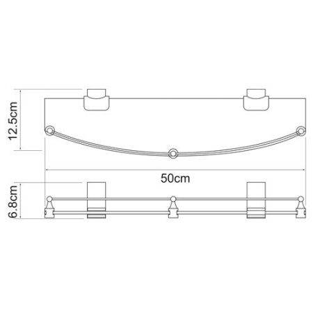 Полка стеклянная WasserKraft K-5044WHITE