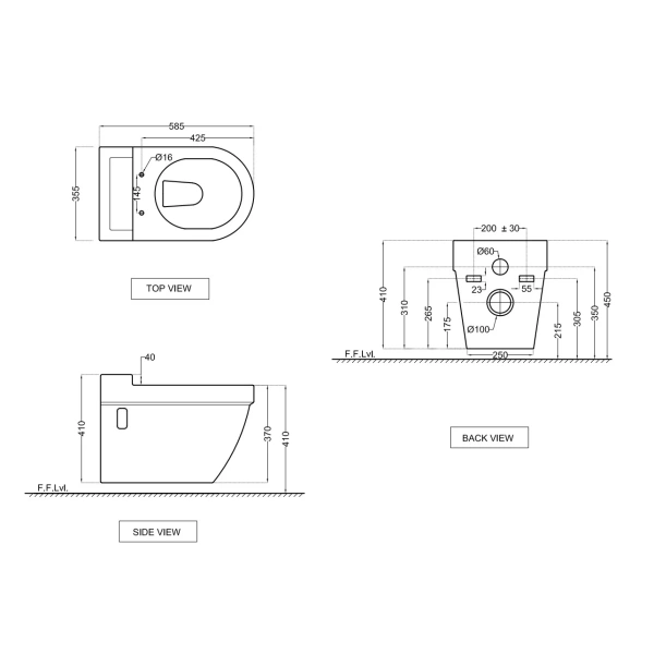 Унитаз подвесной Jaquar Opal OPS-WHT-15951UF с сиденьем микролифт, белый