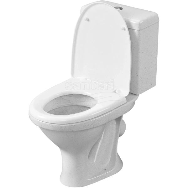 Унитаз-компакт Santeri Forward 1.P205.2.S01.00B.F (4640009670697) косой выпуск, с сиденьем, крап на белом