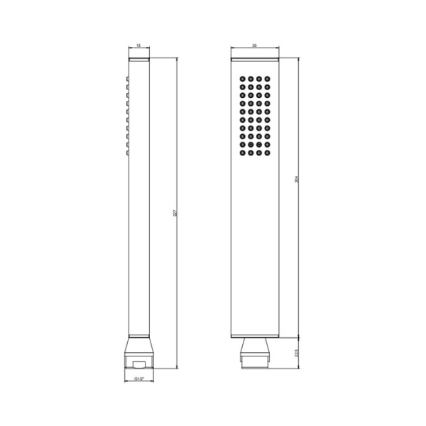Душевая лейка Gessi Rettangolo 20154#299 черный матовый