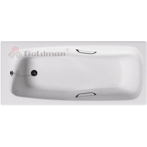 Ванна чугунная Goldman Saga SG18080H 180x80 см, с отверстиями под ручки, белый
