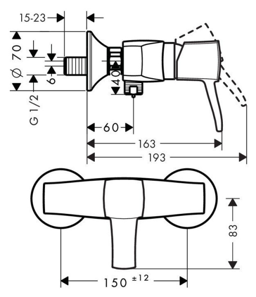 Смеситель для душа hansgrohe Metropol Classic ВМ 31360090 хром/под золото