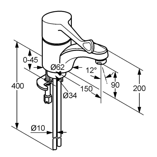 Смеситель для раковины Kludi Medi Care 341120524