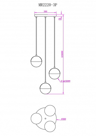 Подвесной светильник MyFar Loreen MR2220-3P