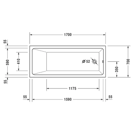 Акриловая ванна 170x70 см Duravit Vero Air 700411000000000