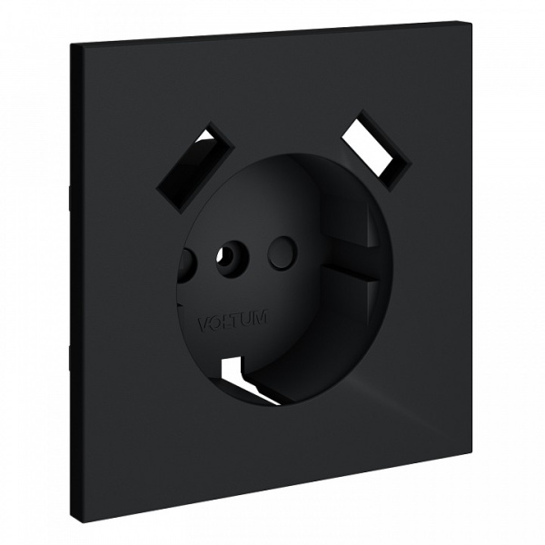 Накладка для розетки с заземлением и со шторками и 2хUSB type A Voltum S70 VLS000907