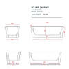 Ванна отдельностоящая Artceram Square 180х80 ACW004 05 bi matt