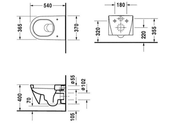 Подвесной унитаз Duravit Starck 2 2534090000