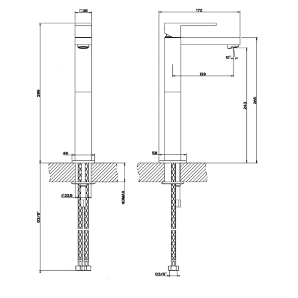 Смеситель для раковины Gessi Rettangolo 11922#031