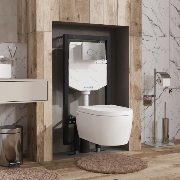 Инсталляция для унитаза WasserKRAFT Vils 56 56TLT.010.ME.CH01 с кнопкой смыва, хром