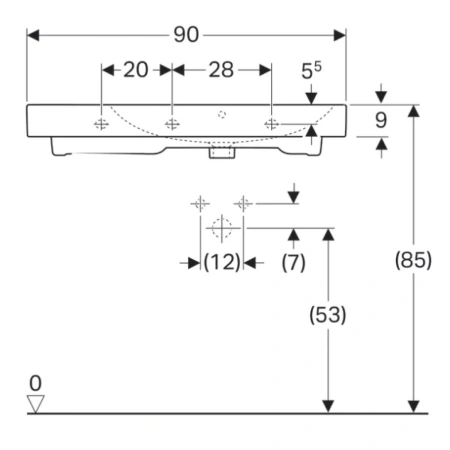 Раковина 90x48,5 см Geberit iCon 124195000