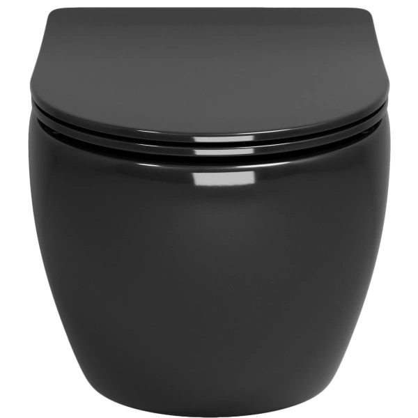 Унитаз подвесной Grossman GR-4455BS безободковый, с сиденьем микролифт, черный глянец