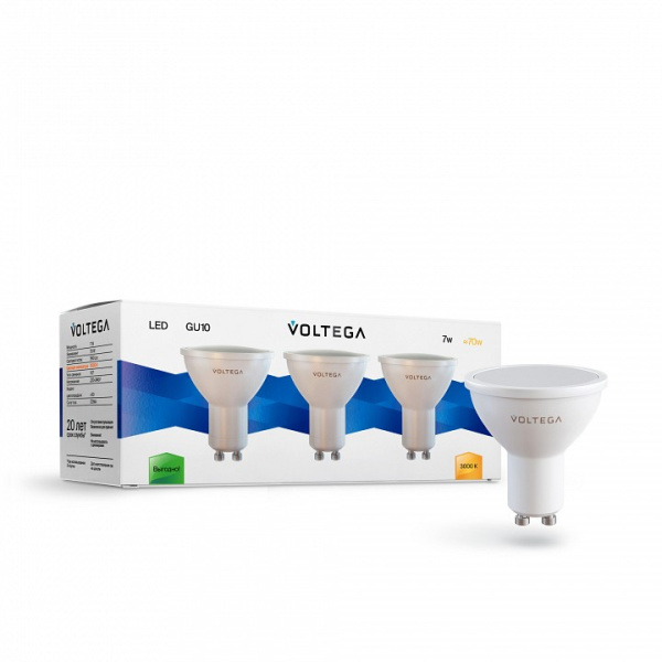 Лампа светодиодная Voltega Софит (Sofit) GU10 GU10 7Вт 3000K 7249