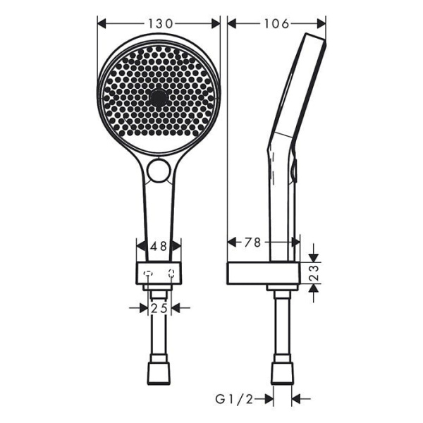 Душевой набор с держателем hansgrohe Rainfinity 26852000 130 3jet со шлангом 125 см