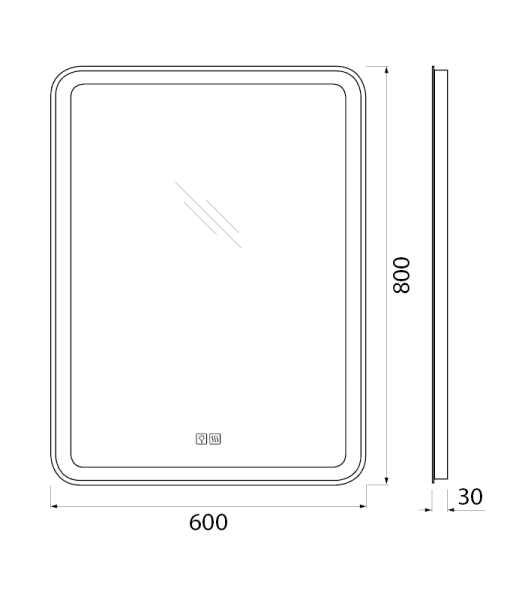 Зеркало BelBagno SPC-MAR-600-800-LED-TCH-WARM