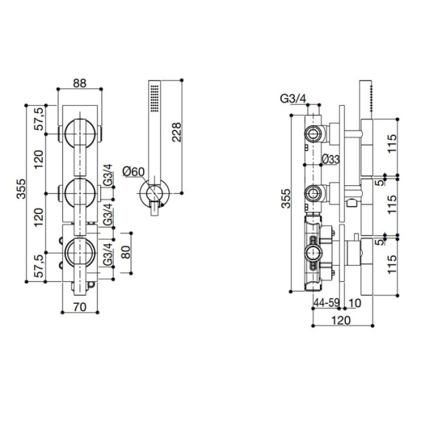Смеситель для душа FALPER CILINDRO GG8