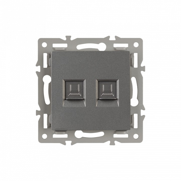 Розетка двойная RJ-12 и Ethernet RJ-45, без рамки Arlight SCT 045338