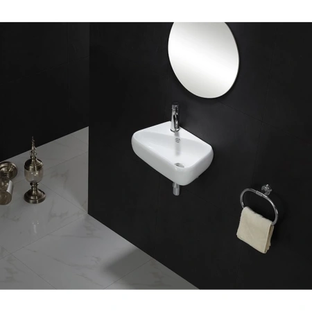 Раковина CeramaLux 9275R 45x28 см R, рукомойник, белый