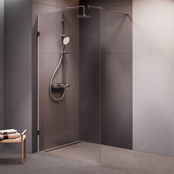 Душевая перегородка AM.PM X-Joy W94UWI-110-F1-MTE матовый хром