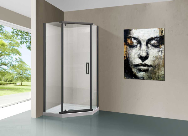 Душевой уголок Vincea Stresa 90x90 VSP-1S900CLGM вороненая сталь