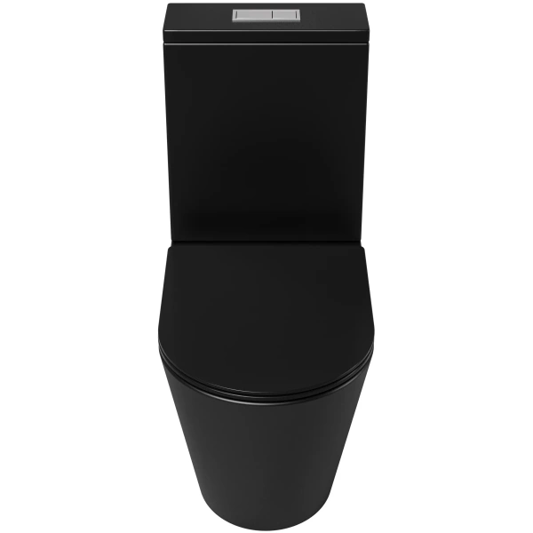 Унитаз-компакт Grossman GR-4458BMSQ безободковый, торнадо, с сиденьем микролифт, черный матовый