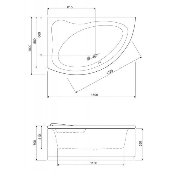 Панель фронтальная 150 R Cezares Tebe TEBE-150-SCR-R