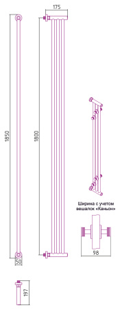 Полотенцесушитель водяной Сунержа Хорда 00-4124-1800