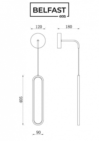Бра Belfast Nevis 86226C-1W BL
