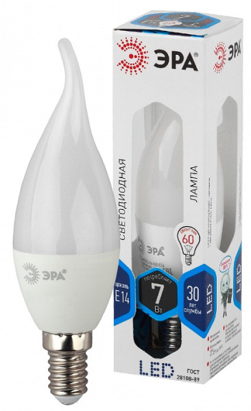 Лампа светодиодная Эра Стандарт E14 7Вт 4000K LED BXS-7W-840-E14