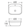 Раковина Aquatek Амадео AQ6042-00 60x42 см, белый