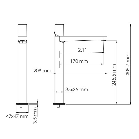 Смеситель для раковины WasserKRAFT Nuthe 9103H черный