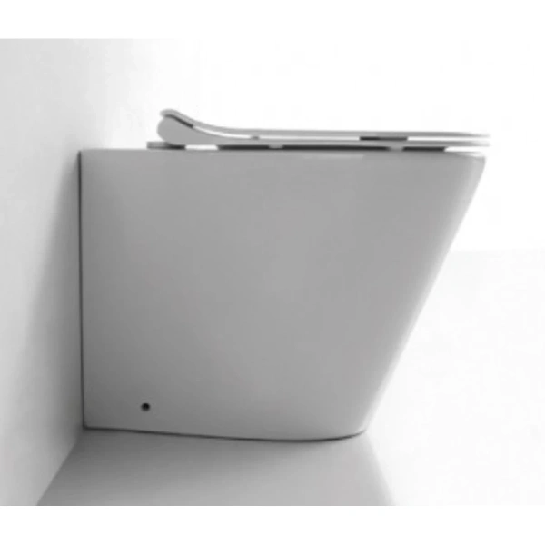 Унитаз приставной CeramaLux NS-3178 безободковый, с сиденьем микролифт, белый