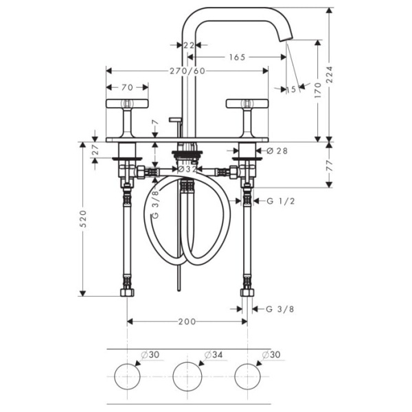 Смеситель для раковины Axor Citterio Е 36116000