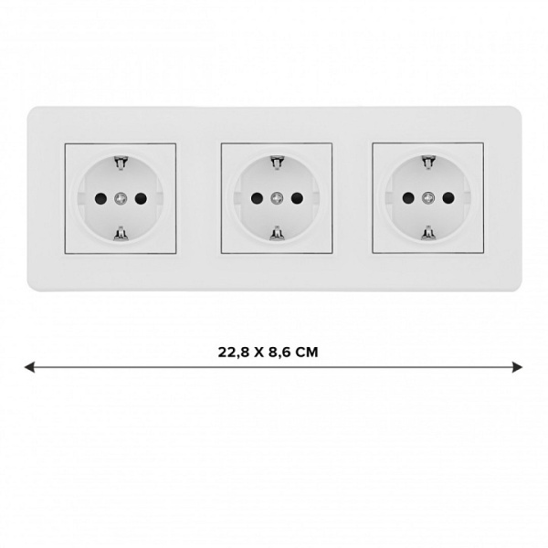 Розетка с заземлением и со шторкой Arte Milano SET16-3 SET16-3-40-1x3 white