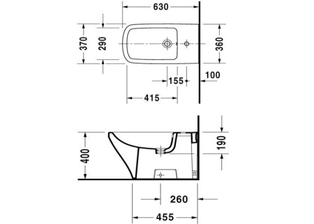 Биде напольное Duravit DuraStyle 2283100000