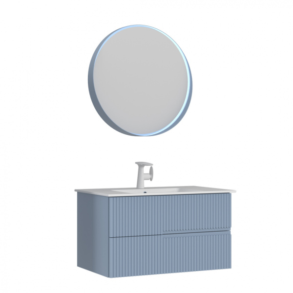 Тумба с раковиной Orka Moonlight 90 5001501 голубой матовый/белый