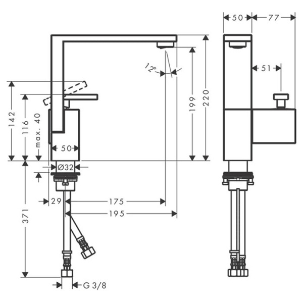 Смеситель для раковины Axor Edge 46020000