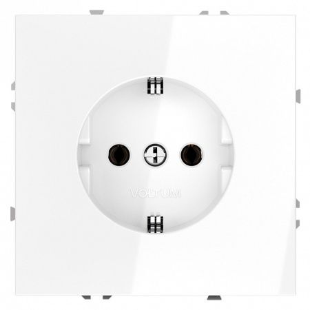 Розетка с заземлением, без рамки Voltum S70 VLS040101