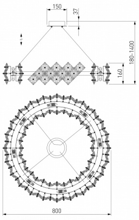 Подвесной светильник Bogate's Rubis 371 Strotskis