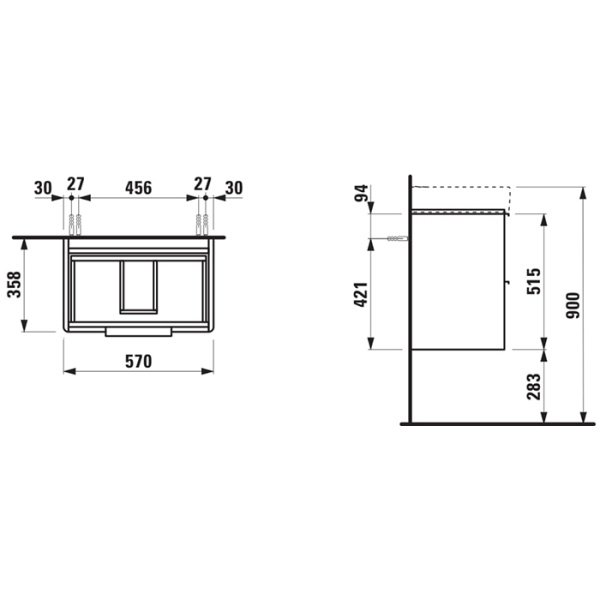 Тумба под раковину Laufen Base 57 4.0221.2.110.260.1 белый
