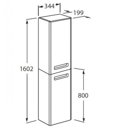 Шкаф-пенал Roca Gap ZRU9302738 правосторонний белый