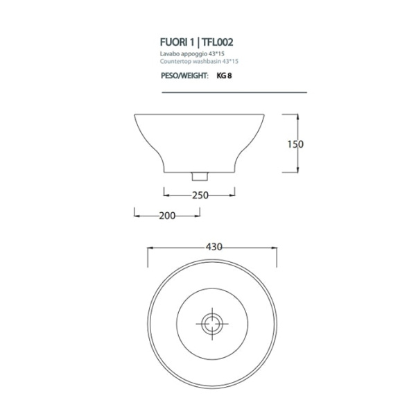 Раковина Artceram Washbasins TFL002 01 00