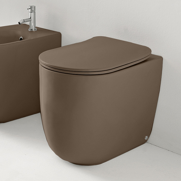 Приставной унитаз Kerasan Nolita 531888 коричневый матовый