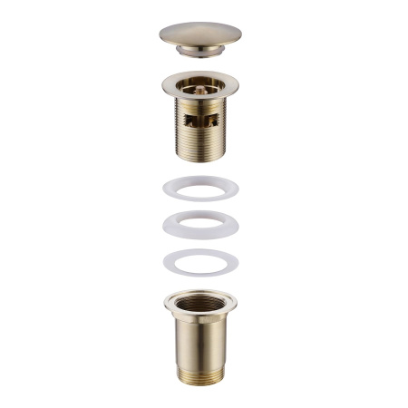 Донный клапан Abber AF0010G с переливом золото матовое