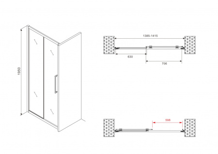 Душевая дверь Abber Schwarzer Diamant AG30140MH