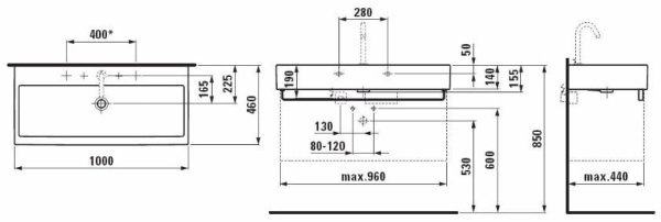 Раковина накладная Laufen Living 8.1843.7.000.104.1