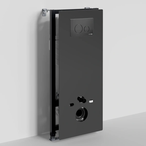 Инсталляция для унитаза WasserKRAFT Abens 20 20TLT.010.ME.BL.MB02 с кнопкой смыва, черный матовый