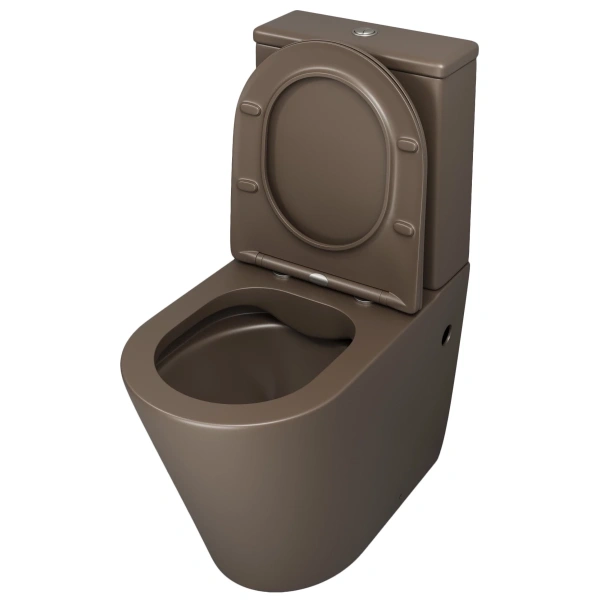 Унитаз-компакт Grossman GR-4480BRMS безободковый, с сиденьем микролифт, коричневый матовый