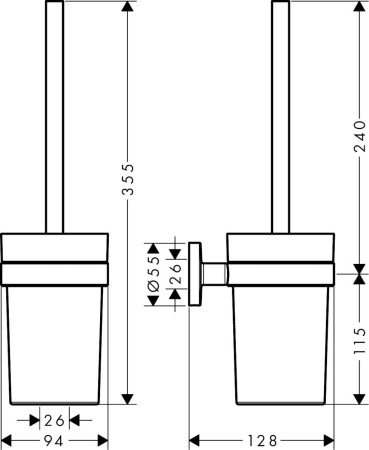 Туалетный ершик hansgrohe Logis Universal 41722000